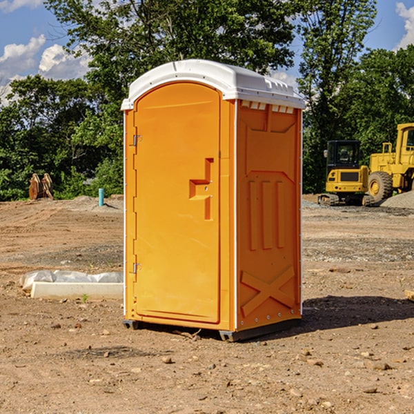 how often are the portable restrooms cleaned and serviced during a rental period in Rye